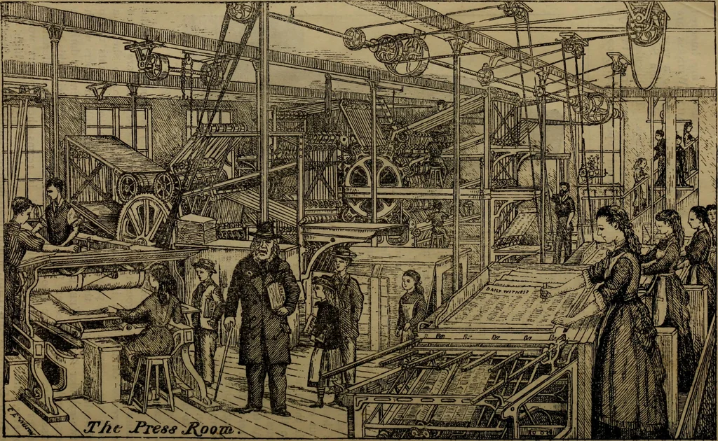 An illustration from The daily newspaper : the history of its production and distribution / [G.H.F.]., 1878, leaf 14