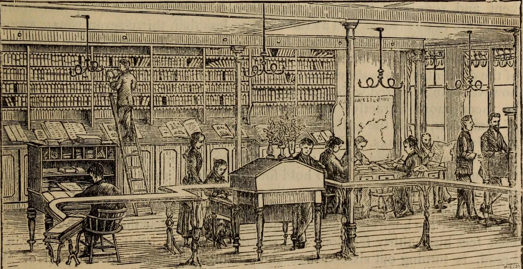 An illustration from The daily newspaper : the history of its production and distribution / [G.H.F.]., 1878, leaf 25