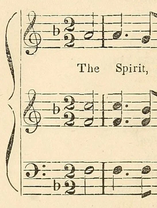 An illustration from Dakota odowan : Hymns in the Dakota language, with tunes, 1868, leaf 102