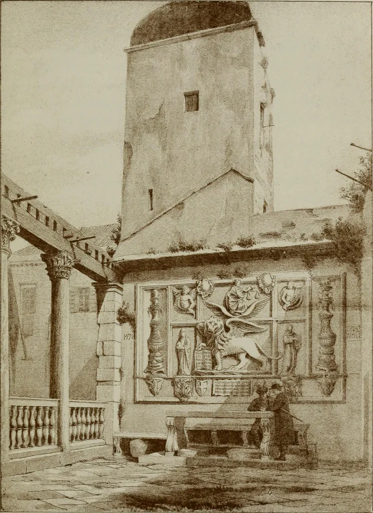 An illustration from Dalmatia, the Quarnero and Istria, with Cettigne in Montenegro and the island of Grado, 1887, leaf 169