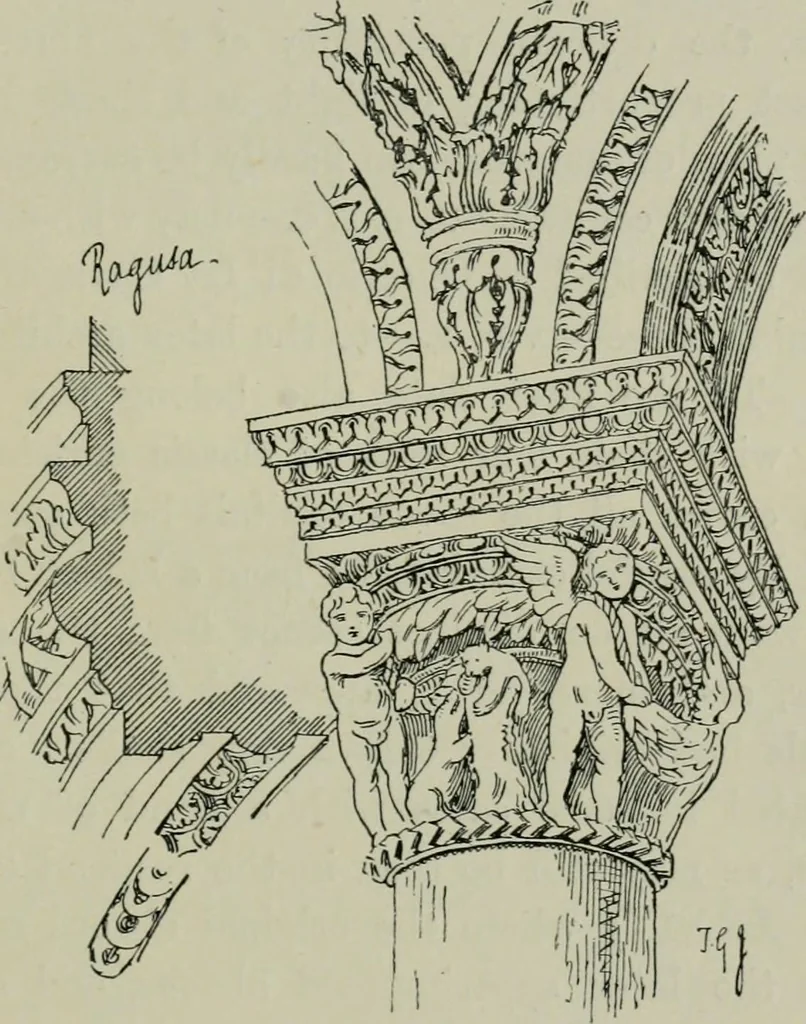 An illustration from Dalmatia, the Quarnero and Istria, with Cettigne in Montenegro and the island of Grado, 1887, leaf 395