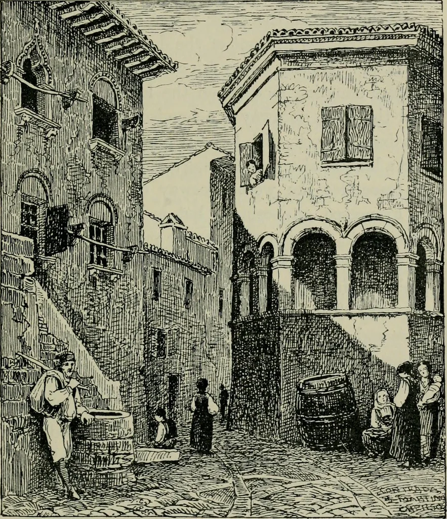An illustration from Dalmatia, the Quarnero and Istria, with Cettigne in Montenegro and the island of Grado, 1887, leaf 134