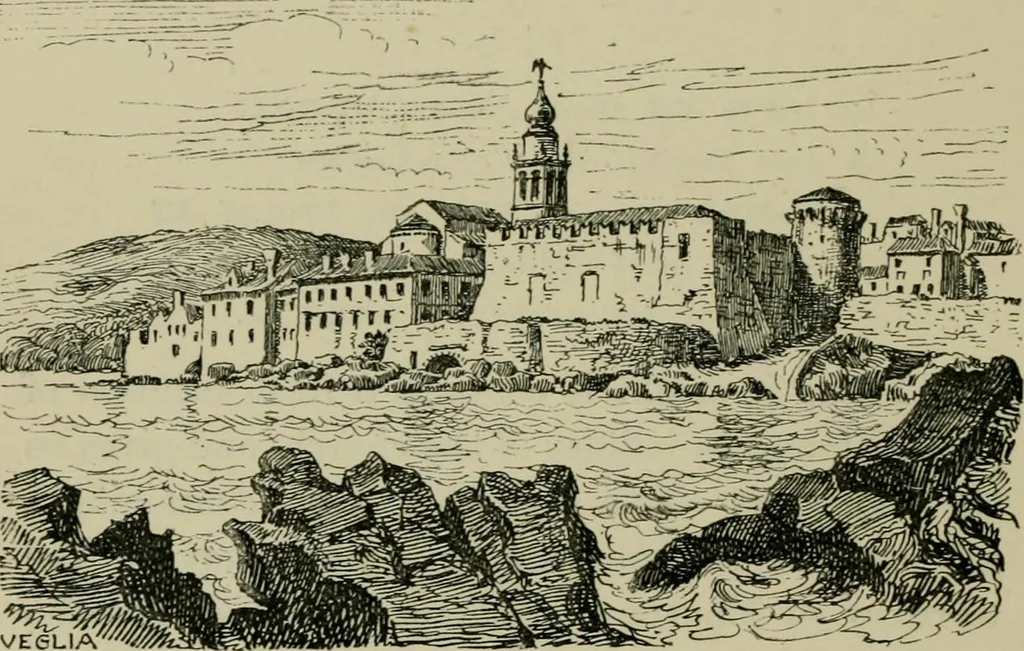 An illustration from Dalmatia, the Quarnero and Istria, with Cettigne in Montenegro and the island of Grado, 1887, leaf 179