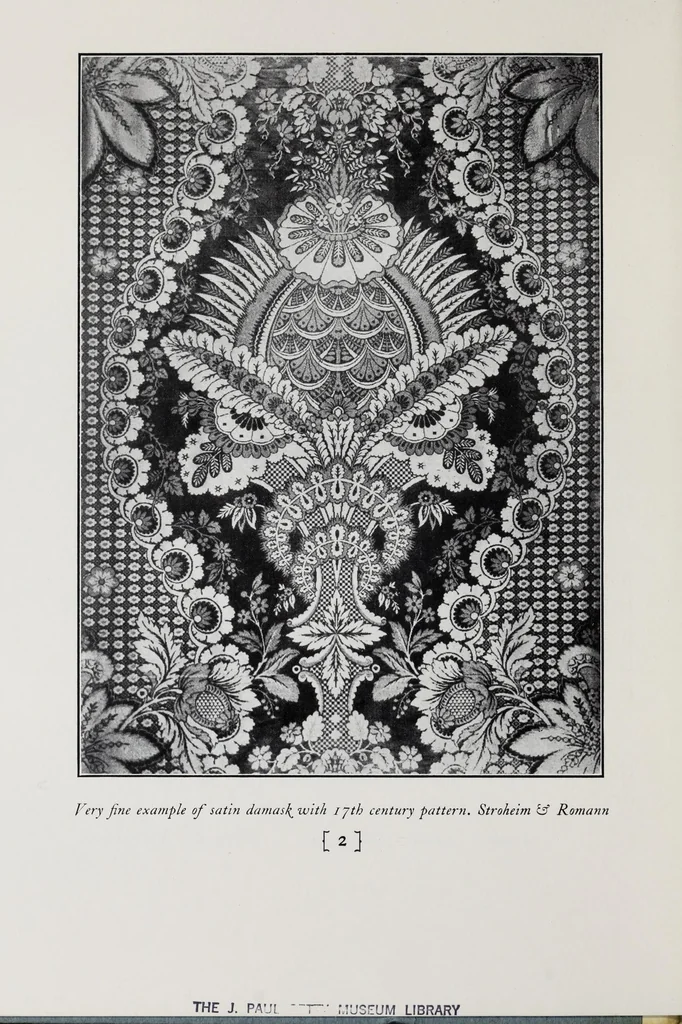 An illustration from Damasks : their origin & ornamentation, 1920, leaf 10