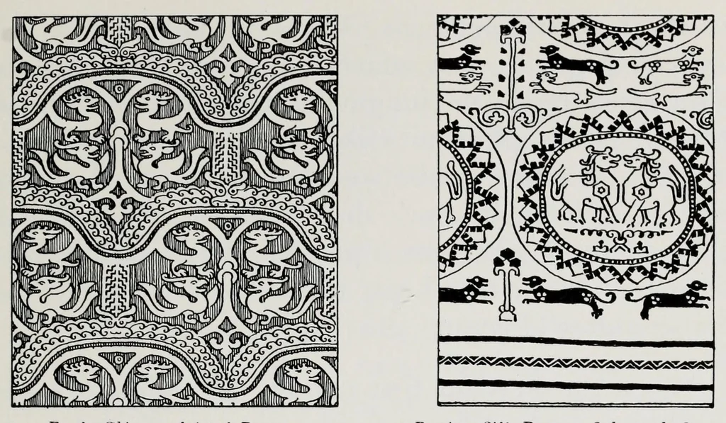An illustration from Damasks : their origin & ornamentation, 1920, leaf 17