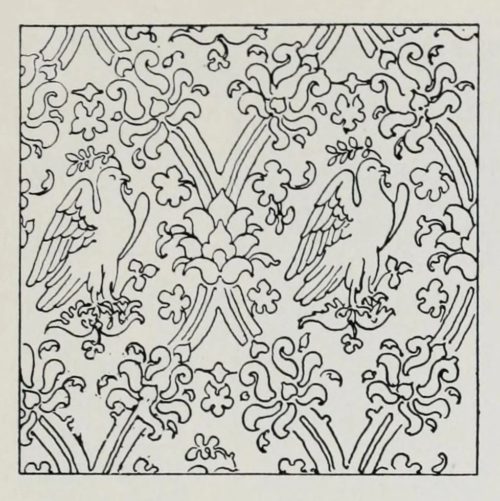 An illustration from Damasks : their origin & ornamentation, 1920, leaf 25