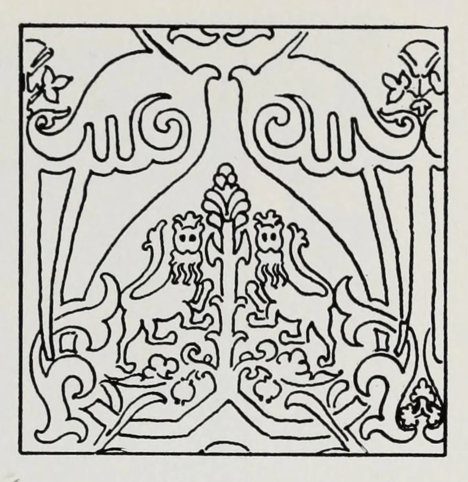 An illustration from Damasks : their origin & ornamentation, 1920, leaf 25