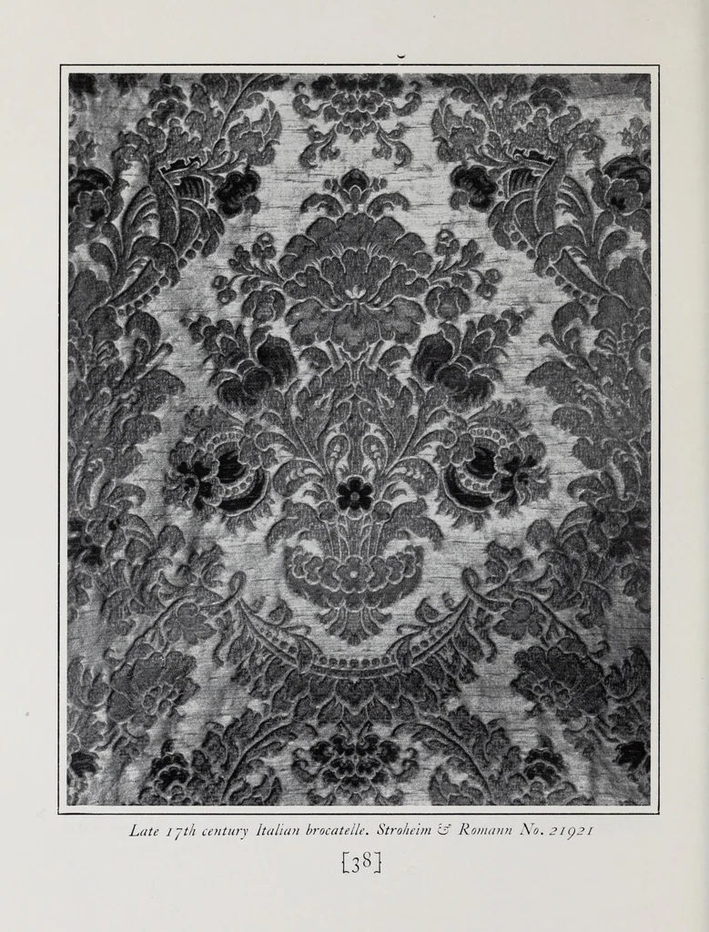 An illustration from Damasks : their origin & ornamentation, 1920, leaf 46