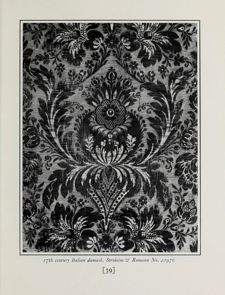 An illustration from Damasks : their origin & ornamentation, 1920, leaf 47