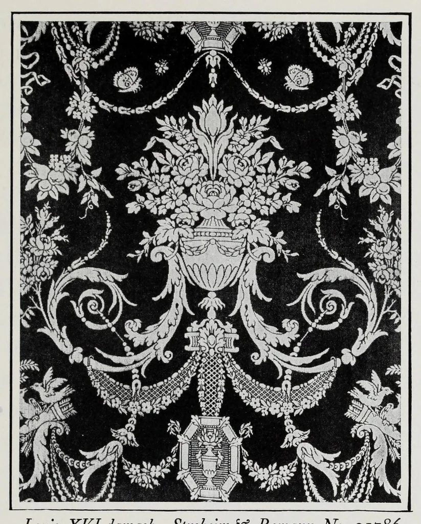 An illustration from Damasks : their origin & ornamentation, 1920, leaf 55
