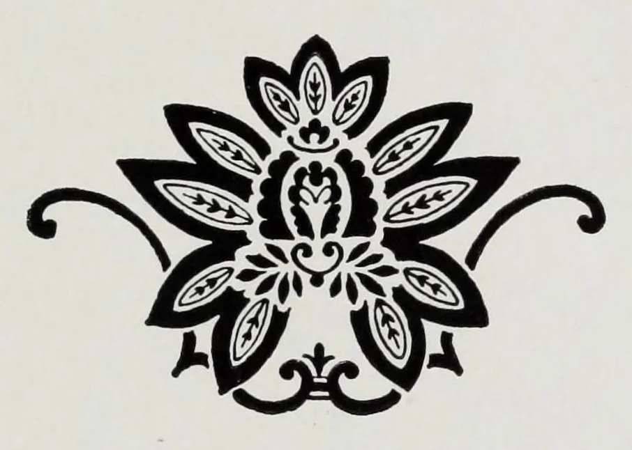 An illustration from Damasks : their origin & ornamentation, 1920, leaf 9