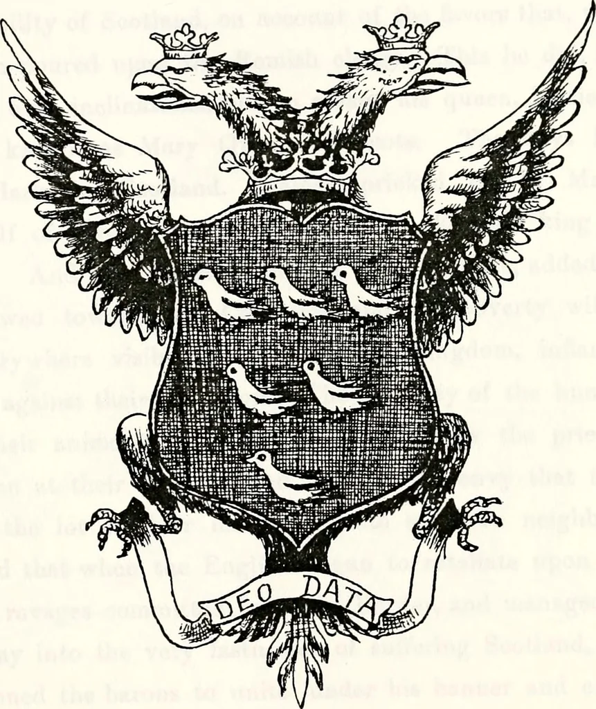 An illustration from Dame heraldry, 1886, leaf 61
