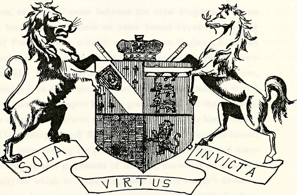 An illustration from Dame heraldry, 1886, leaf 69