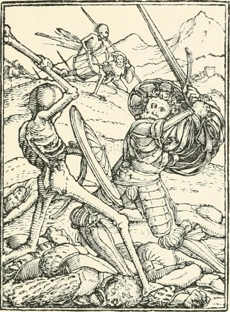 An illustration from The dance of death : the full series of wood engravings reproduced in phototype from the proofs and original editions, 1886, leaf 103