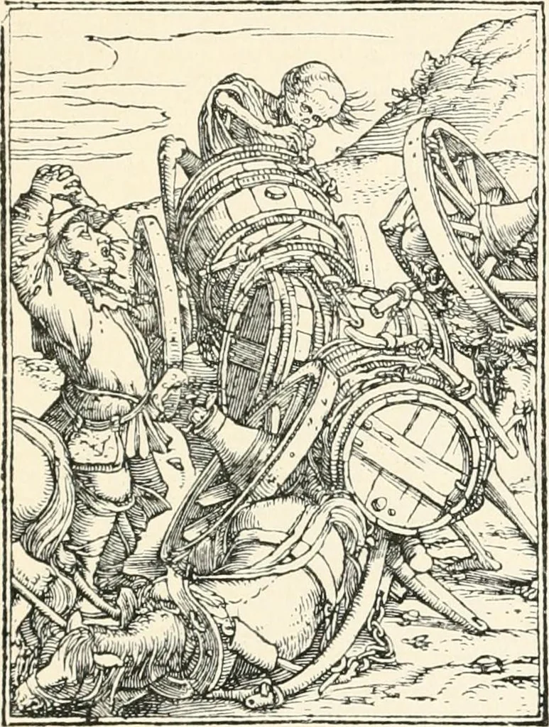 An illustration from The dance of death : the full series of wood engravings reproduced in phototype from the proofs and original editions, 1886, leaf 115