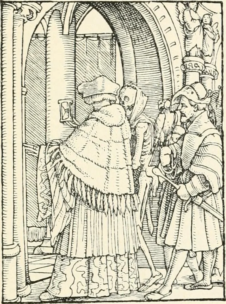An illustration from The dance of death : the full series of wood engravings reproduced in phototype from the proofs and original editions, 1886, leaf 21