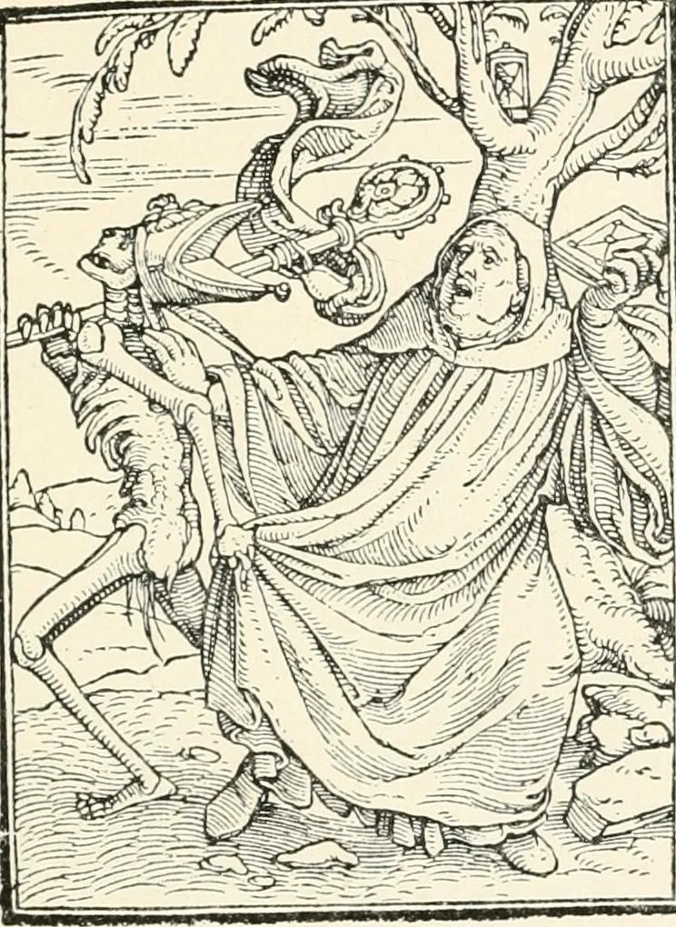 An illustration from The dance of death : the full series of wood engravings reproduced in phototype from the proofs and original editions, 1886, leaf 23