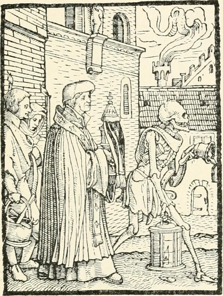 An illustration from The dance of death : the full series of wood engravings reproduced in phototype from the proofs and original editions, 1886, leaf 25