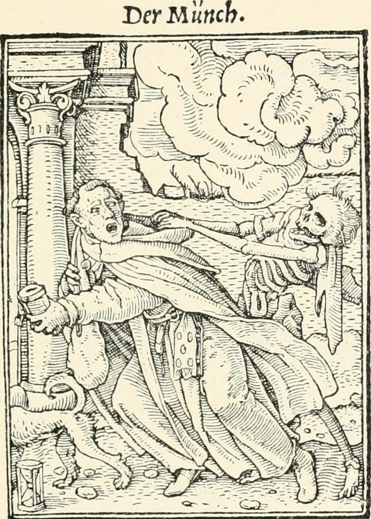 An illustration from The dance of death : the full series of wood engravings reproduced in phototype from the proofs and original editions, 1886, leaf 29