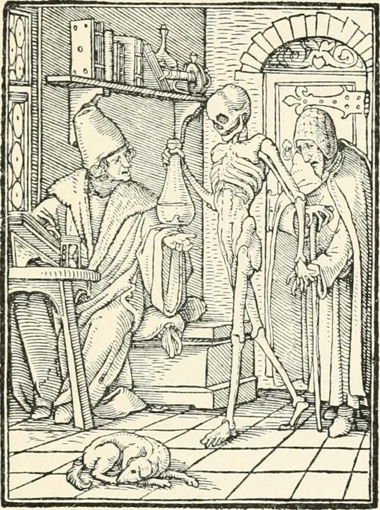 An illustration from The dance of death : the full series of wood engravings reproduced in phototype from the proofs and original editions, 1886, leaf 31