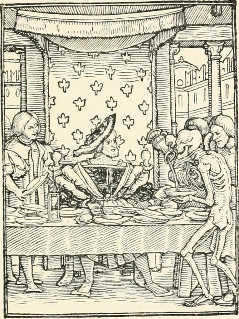 An illustration from The dance of death : the full series of wood engravings reproduced in phototype from the proofs and original editions, 1886, leaf 35