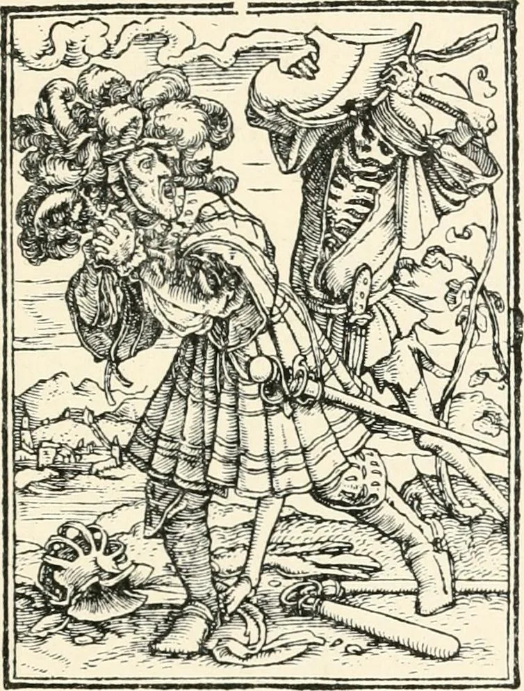An illustration from The dance of death : the full series of wood engravings reproduced in phototype from the proofs and original editions, 1886, leaf 39