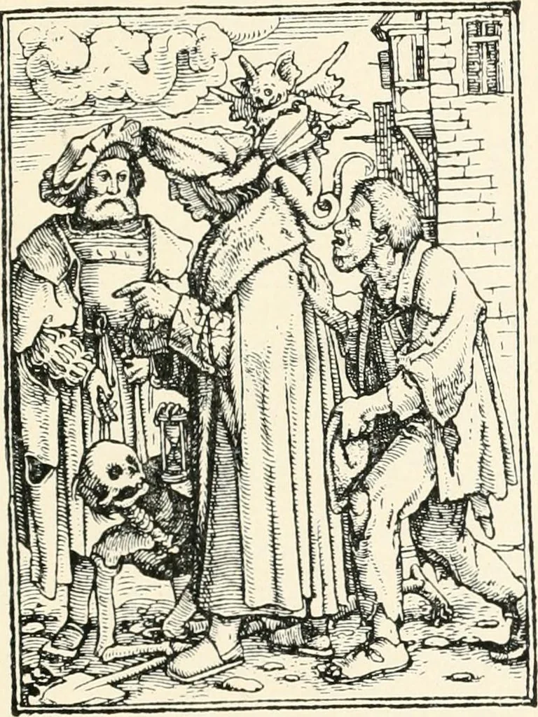 An illustration from The dance of death : the full series of wood engravings reproduced in phototype from the proofs and original editions, 1886, leaf 45