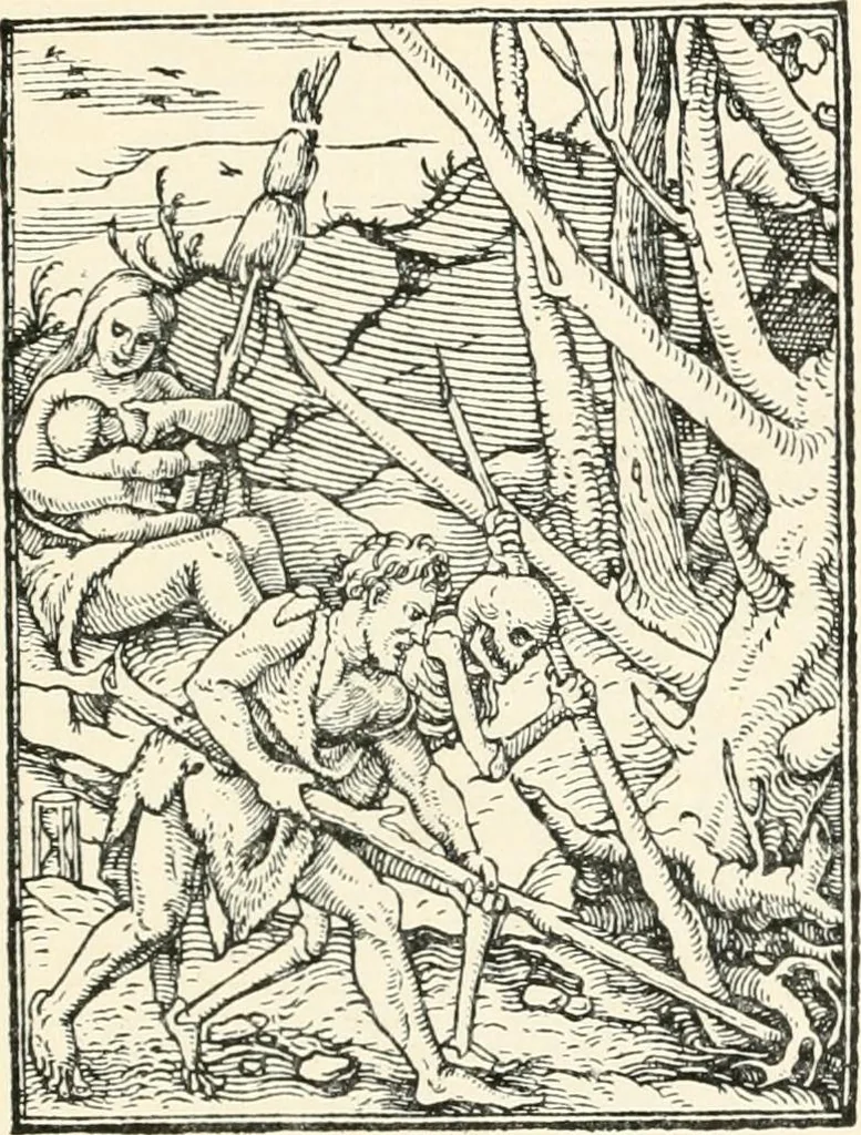 An illustration from The dance of death : the full series of wood engravings reproduced in phototype from the proofs and original editions, 1886, leaf 53
