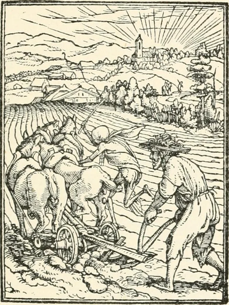 An illustration from The dance of death : the full series of wood engravings reproduced in phototype from the proofs and original editions, 1886, leaf 71