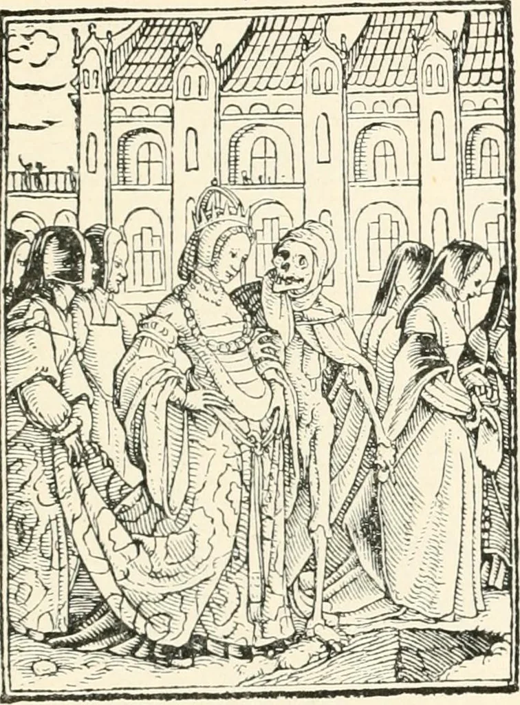 An illustration from The dance of death : the full series of wood engravings reproduced in phototype from the proofs and original editions, 1886, leaf 75