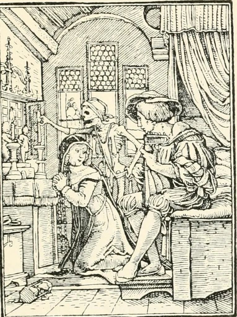 An illustration from The dance of death : the full series of wood engravings reproduced in phototype from the proofs and original editions, 1886, leaf 87