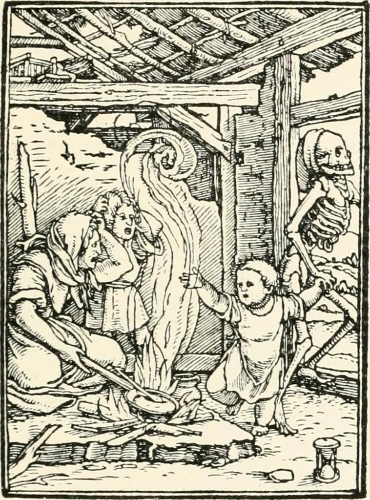 An illustration from The dance of death : the full series of wood engravings reproduced in phototype from the proofs and original editions, 1886, leaf 91