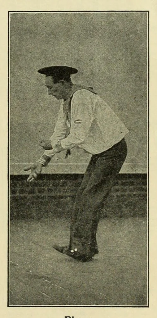 An illustration from Dances of the people : a second volume of Folk-dances and singing games; containing twenty-eight folk-dances of the United States, Ireland, England, Scotland, Norway, Sweden, Denmark, Finland, Germany, and Switzerland; with the music, full directions for performance and numerous illustrations, 1913, leaf 23