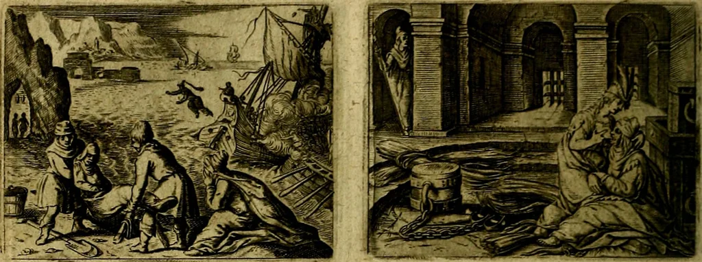 An illustration from Dan. Heinsii Lof-Sanck Van Iesus Christus, den eenigen end eeuwigen Son Godes. Met noodelicke Vytleggingen aenvvÿsende den gront van het out Christelick geloof, in den selven vervat, 1616, leaf 173