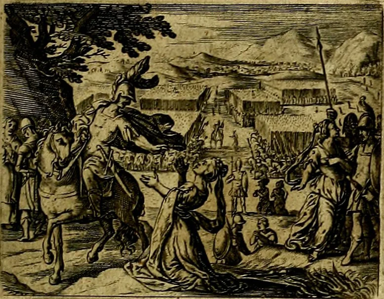 An illustration from Dan. Heinsii Lof-Sanck Van Iesus Christus, den eenigen end eeuwigen Son Godes. Met noodelicke Vytleggingen aenvvÿsende den gront van het out Christelick geloof, in den selven vervat, 1616, leaf 174