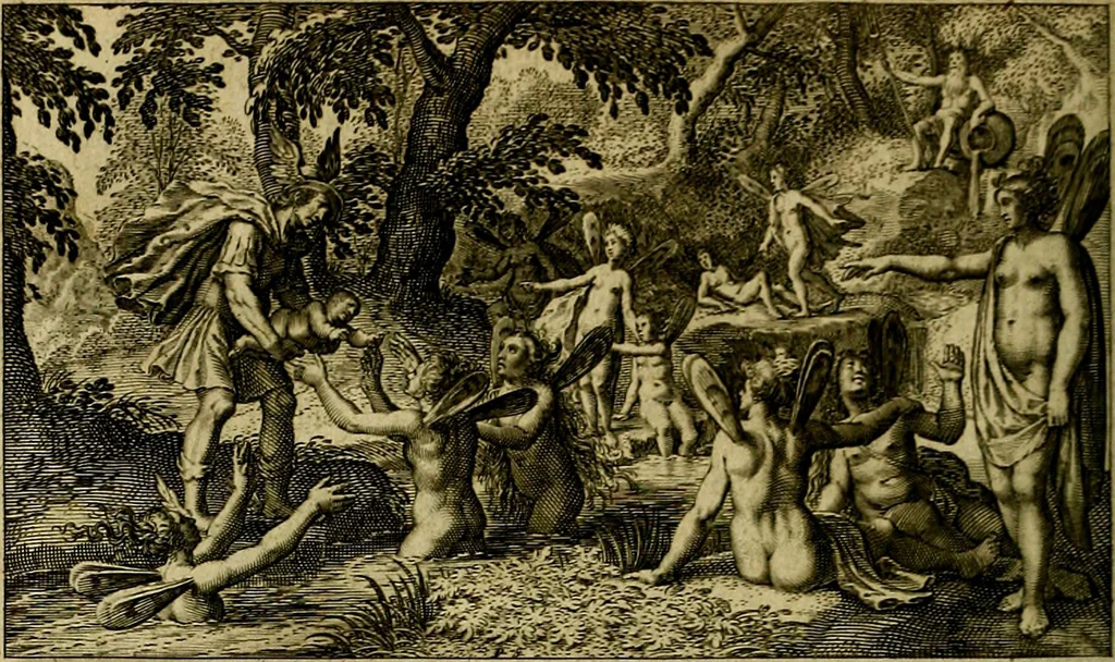 An illustration from Dan. Heinsii Lof-Sanck Van Iesus Christus, den eenigen end eeuwigen Son Godes. Met noodelicke Vytleggingen aenvvÿsende den gront van het out Christelick geloof, in den selven vervat, 1616, leaf 185