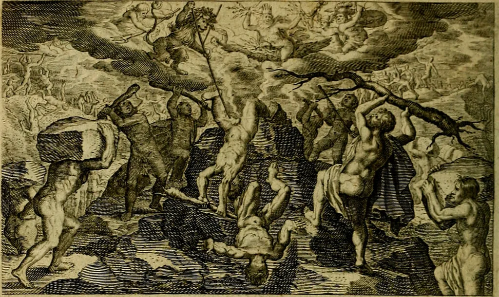 An illustration from Dan. Heinsii Lof-Sanck Van Iesus Christus, den eenigen end eeuwigen Son Godes. Met noodelicke Vytleggingen aenvvÿsende den gront van het out Christelick geloof, in den selven vervat, 1616, leaf 205