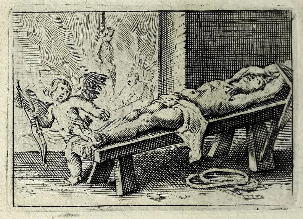 An illustration from Dan. Heinsii Lof-sanck van Iesus Christus den eenigen ende eeuwigen sone Godes : ende zyne andere nederduytse poemata, nieuwelijcks vermeerdert ende verbetert met de uytlegginghen, 1650, leaf 188