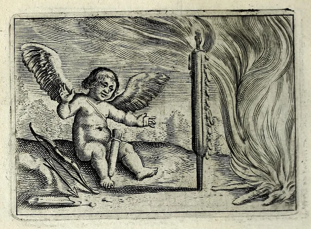 An illustration from Dan. Heinsii Lof-sanck van Iesus Christus den eenigen ende eeuwigen sone Godes : ende zyne andere nederduytse poemata, nieuwelijcks vermeerdert ende verbetert met de uytlegginghen, 1650, leaf 214