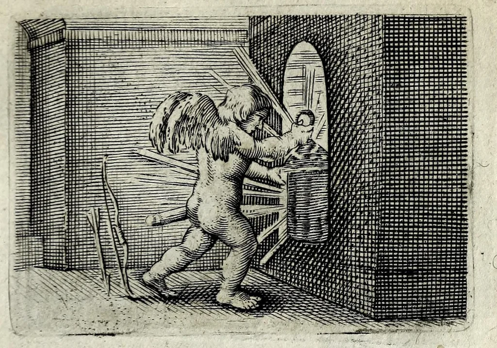 An illustration from Dan. Heinsii Lof-sanck van Iesus Christus den eenigen ende eeuwigen sone Godes : ende zyne andere nederduytse poemata, nieuwelijcks vermeerdert ende verbetert met de uytlegginghen, 1650, leaf 217