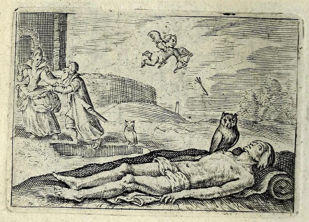 An illustration from Dan. Heinsii Lof-sanck van Iesus Christus den eenigen ende eeuwigen sone Godes : ende zyne andere nederduytse poemata, nieuwelijcks vermeerdert ende verbetert met de uytlegginghen, 1650, leaf 234