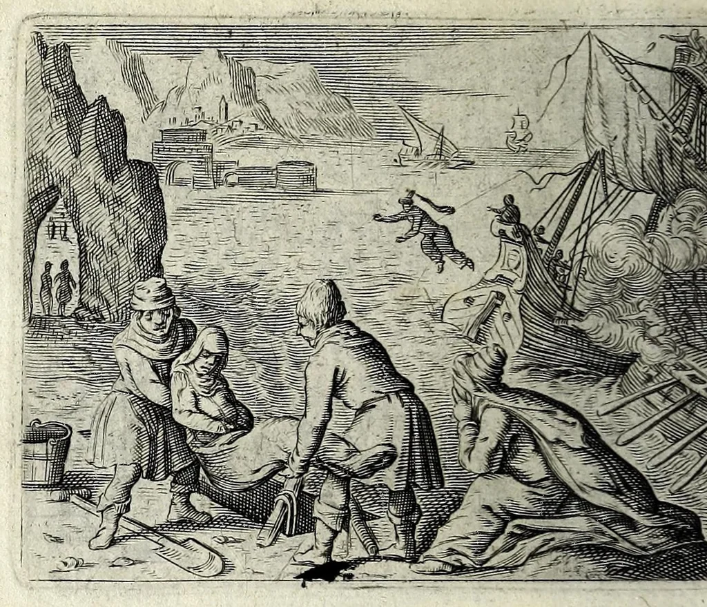 An illustration from Dan. Heinsii Lof-sanck van Iesus Christus den eenigen ende eeuwigen sone Godes : ende zyne andere nederduytse poemata, nieuwelijcks vermeerdert ende verbetert met de uytlegginghen, 1650, leaf 242