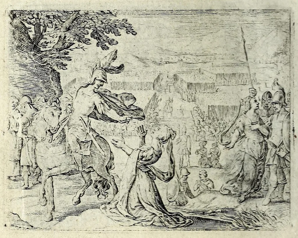 An illustration from Dan. Heinsii Lof-sanck van Iesus Christus den eenigen ende eeuwigen sone Godes : ende zyne andere nederduytse poemata, nieuwelijcks vermeerdert ende verbetert met de uytlegginghen, 1650, leaf 244