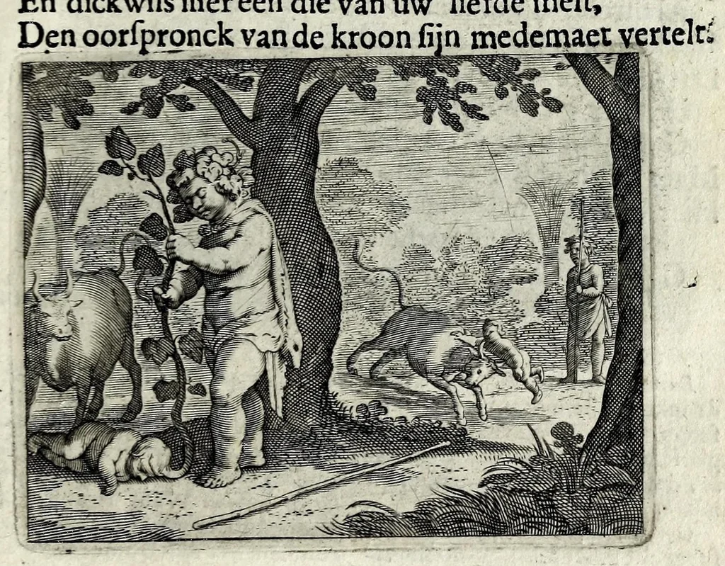 An illustration from Dan. Heinsii Lof-sanck van Iesus Christus den eenigen ende eeuwigen sone Godes : ende zyne andere nederduytse poemata, nieuwelijcks vermeerdert ende verbetert met de uytlegginghen, 1650, leaf 285