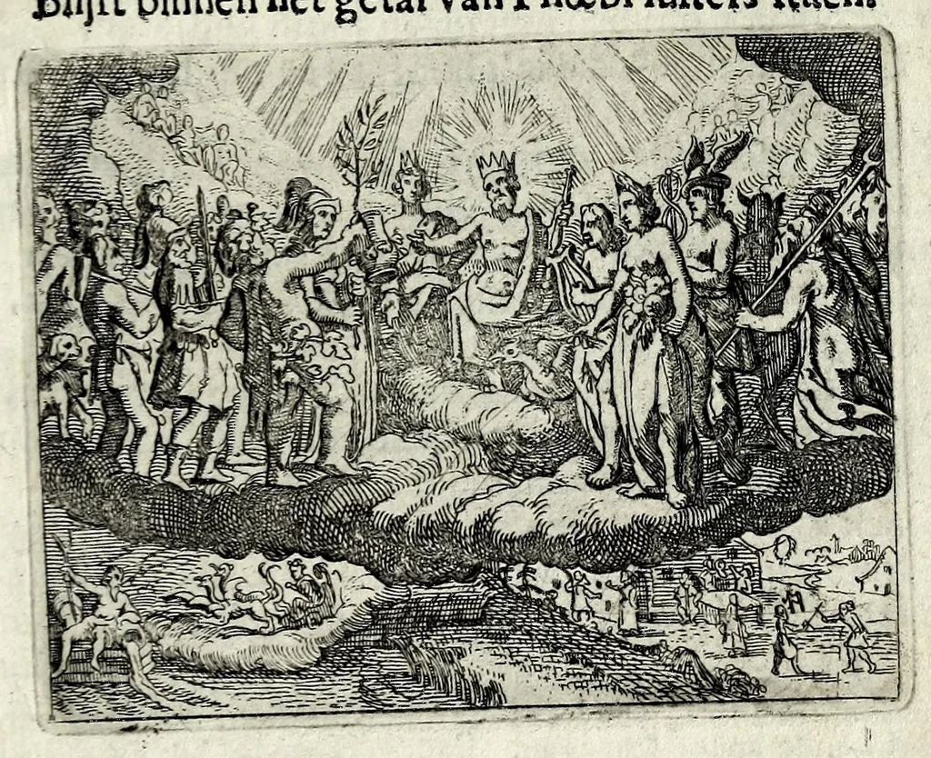 An illustration from Dan. Heinsii Lof-sanck van Iesus Christus den eenigen ende eeuwigen sone Godes : ende zyne andere nederduytse poemata, nieuwelijcks vermeerdert ende verbetert met de uytlegginghen, 1650, leaf 289