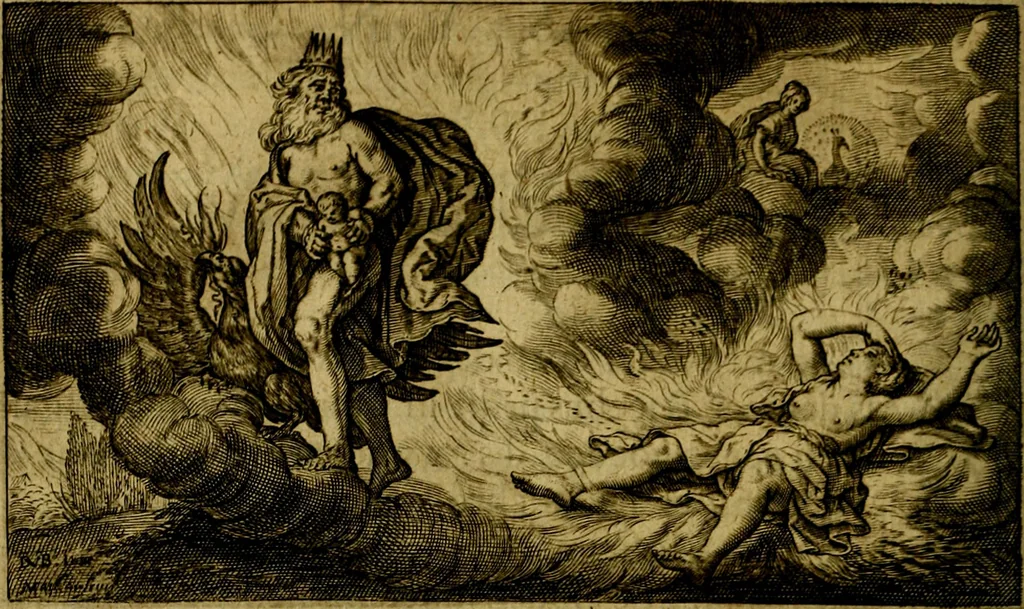 An illustration from Dan. Heinsii Nederduytsche poemata ; by een vergadert en uytgegeven door P. S, 1618, leaf 107