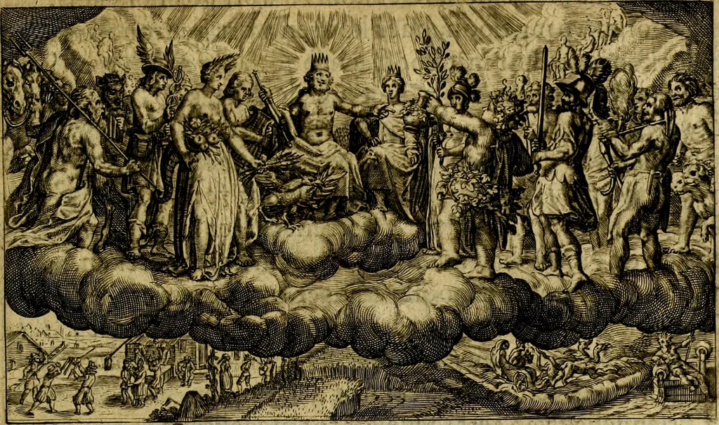 An illustration from Dan. Heinsii Nederduytsche poemata ; by een vergadert en uytgegeven door P. S, 1618, leaf 120