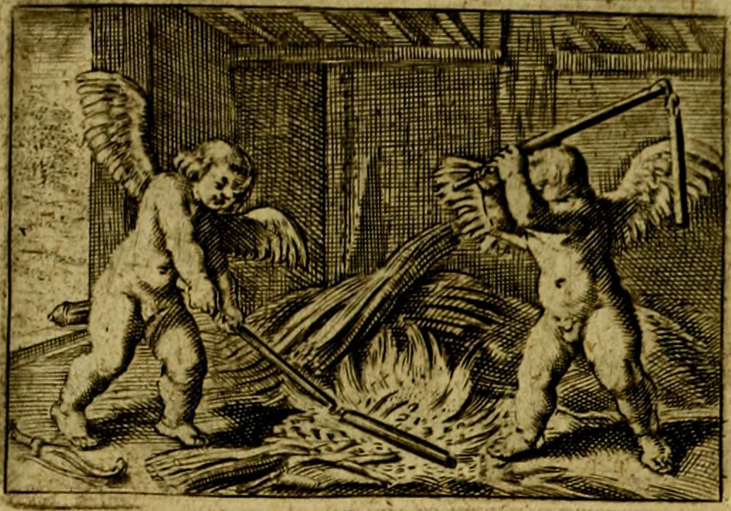 An illustration from Dan. Heinsii Nederduytsche poemata ; by een vergadert en uytgegeven door P. S, 1618, leaf 71