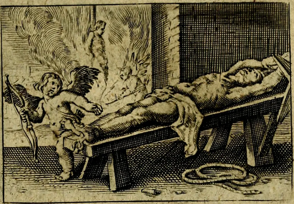 An illustration from Dan. Heinsii Nederduytsche poemata ; by een vergadert en uytgegeven door P. S, 1618, leaf 72