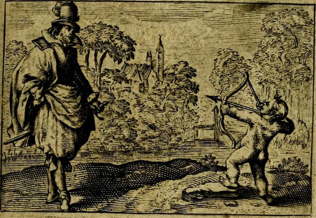 An illustration from Dan. Heinsii Nederduytsche poemata ; by een vergadert en uytgegeven door P. S, 1618, leaf 74